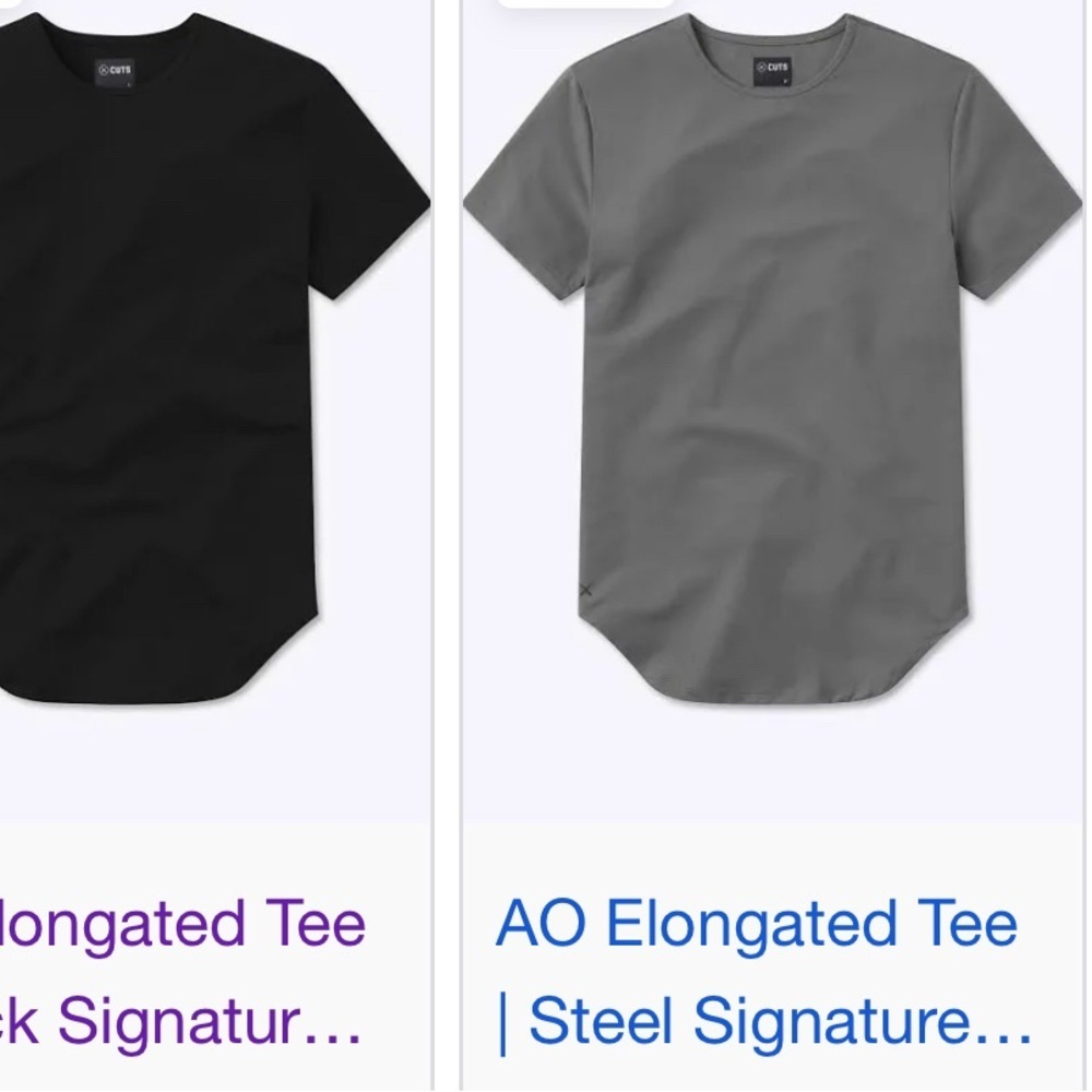 Black Cuts Elongated Men’s Tee size M